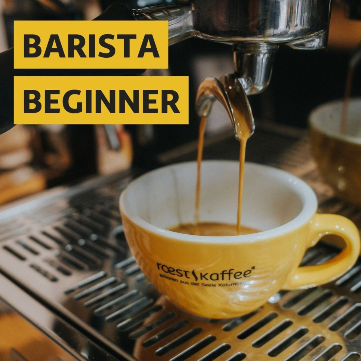Barista bereitet einen Espresso mit dem Siebträger im roestkaffee Barista Seminar zu.