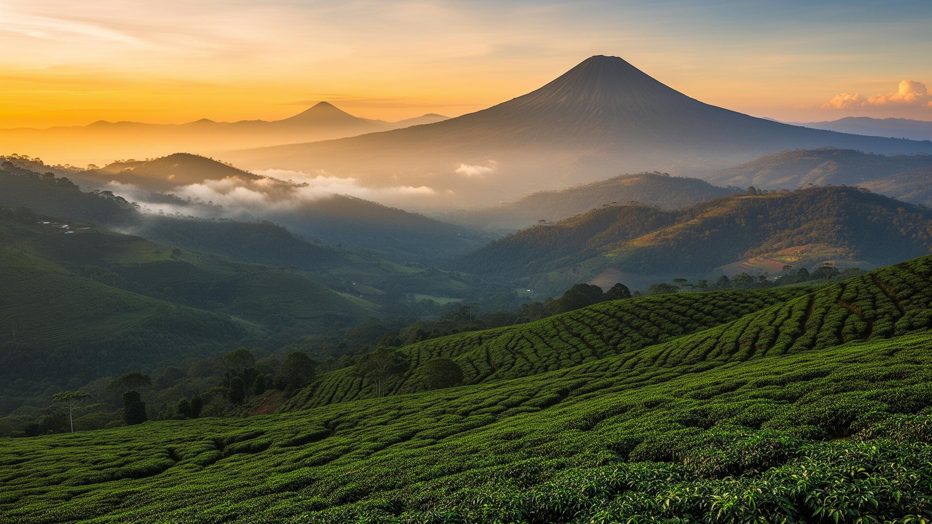 Apaneca-Ilamatepec, El Salvador, Vulkanlandschaft mit Kaffeeplantagen