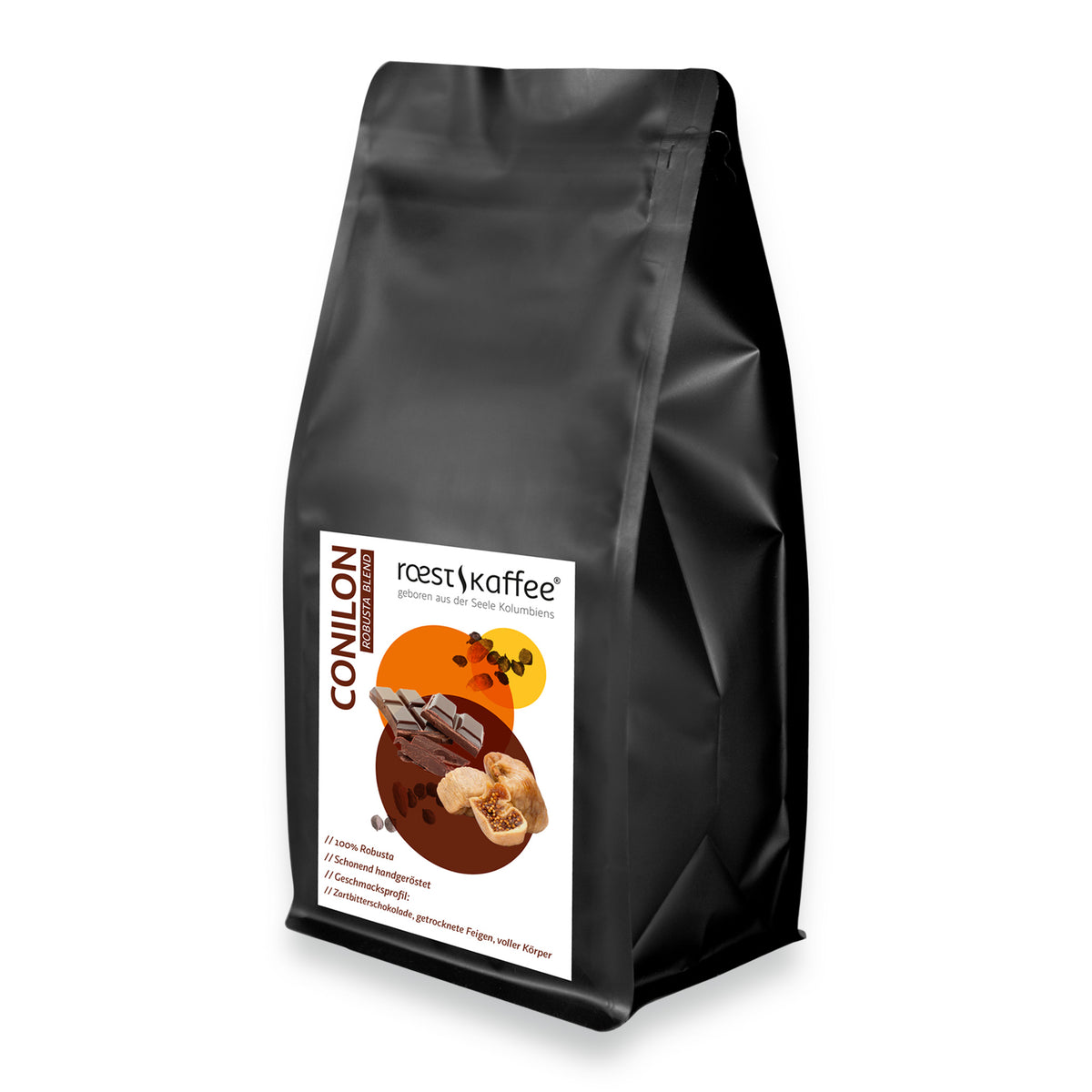 CONILON Gourmet Robusta Espresso – 100% Robusta mit intensivem Geschmack und hohem Koffeingehalt. Perfekt für klassischen italienischen Espresso. Spezialitätenkaffee aus Brasilien und Indien mit Aromen von Zartbitterschokolade und getrockneten Feigen. Dunkle Röstung, vollmundig im Geschmack – ideal für Kaffeeliebhaber!